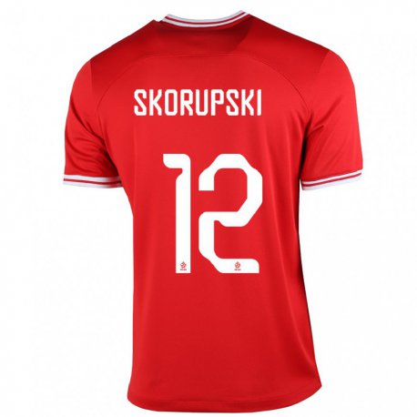 Kandiny Hombre Camiseta Polonia Lukasz Skorupski #12 Rojo 2ª Equipación 22-24 La Camisa Chile