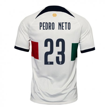 Kandiny Hombre Camiseta Portugal Pedro Neto #23 Blanco 2ª Equipación 22-24 La Camisa Chile