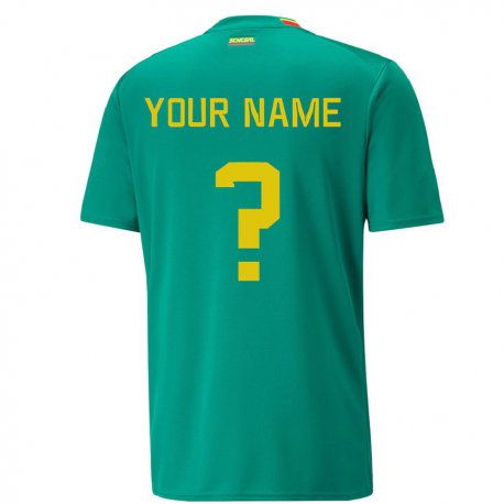 Kandiny Hombre Camiseta Senegal Su Nombre #0 Verde 2ª Equipación 22-24 La Camisa Chile