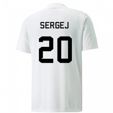 Kandiny Hombre Camiseta Serbia Sergej Milinkovic-savic #20 Blanco 2ª Equipación 22-24 La Camisa Chile