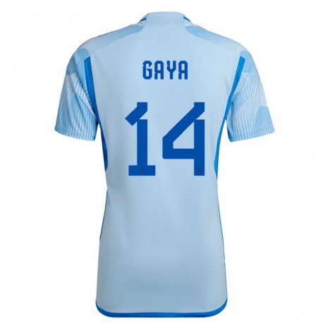 Kandiny Hombre Camiseta España Jose Gaya #14 Cielo Azul 2ª Equipación 22-24 La Camisa Chile