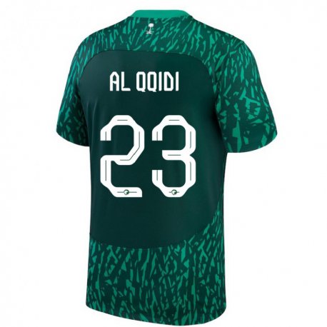 Kandiny Hombre Camiseta Arabia Saudita Nawaf Al Qqidi #23 Verde Oscuro 2ª Equipación 22-24 La Camisa Chile