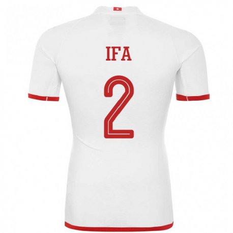 Kandiny Hombre Camiseta Túnez Bilel Ifa #2 Blanco 2ª Equipación 22-24 La Camisa Chile