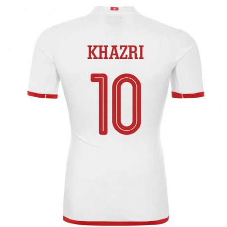 Kandiny Hombre Camiseta Túnez Wahbi Khazri #10 Blanco 2ª Equipación 22-24 La Camisa Chile