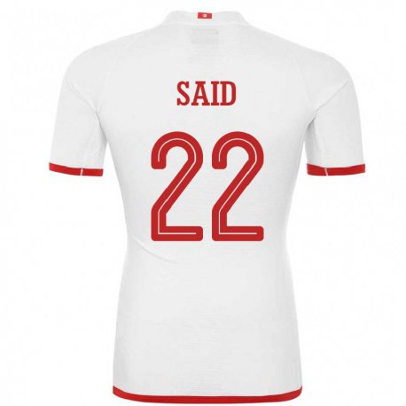 Kandiny Hombre Camiseta Túnez Bechir Ben Said #22 Blanco 2ª Equipación 22-24 La Camisa Chile