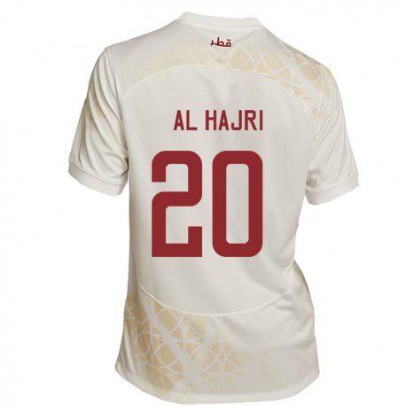 Kandiny Hombre Camiseta Catar Salem Al Hajri #20 Beis Dorado 2ª Equipación 22-24 La Camisa Chile