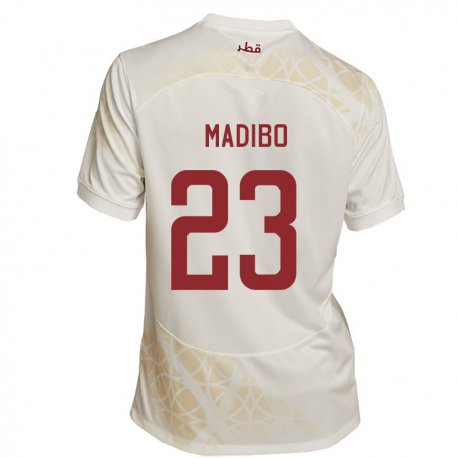 Kandiny Hombre Camiseta Catar Assim Madibo #23 Beis Dorado 2ª Equipación 22-24 La Camisa Chile