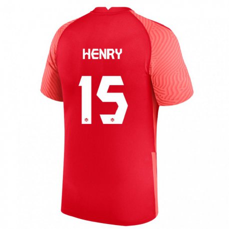 Kandiny Mujer Camiseta Canadá Doneil Henry #15 Rojo 1ª Equipación 22-24 La Camisa Chile