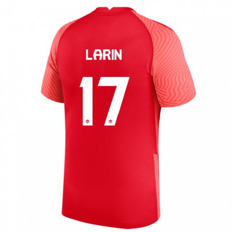 Kandiny Mujer Camiseta Canadá Cyle Larin #17 Rojo 1ª Equipación 22-24 La Camisa Chile