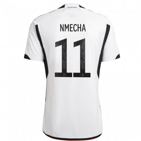 Kandiny Mujer Camiseta Alemania Lukas Nmecha #11 Blanco Negro 1ª Equipación 22-24 La Camisa Chile
