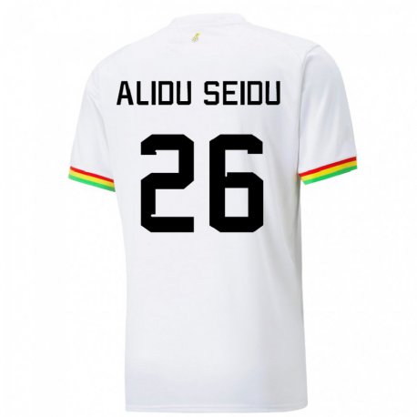 Kandiny Mujer Camiseta Ghana Alidu Seidu #26 Blanco 1ª Equipación 22-24 La Camisa Chile