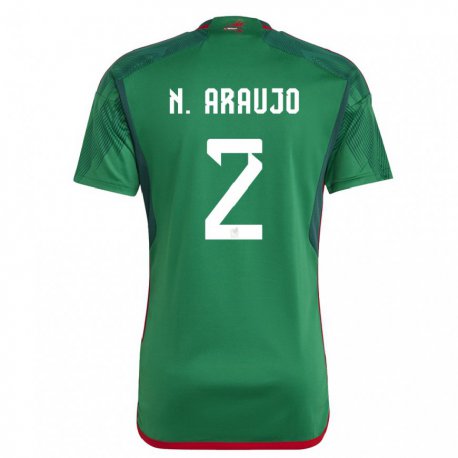 Kandiny Mujer Camiseta México Nestor Araujo #2 Verde 1ª Equipación 22-24 La Camisa Chile