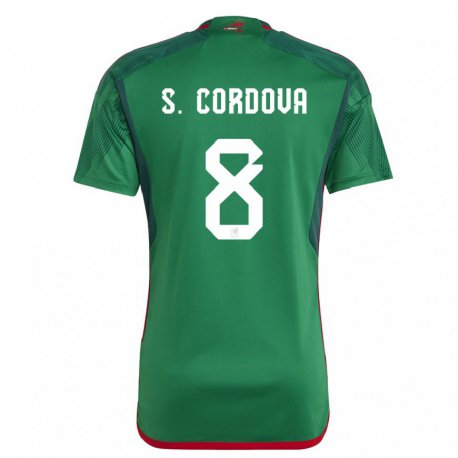 Kandiny Mujer Camiseta México Sebastian Cordova #8 Verde 1ª Equipación 22-24 La Camisa Chile