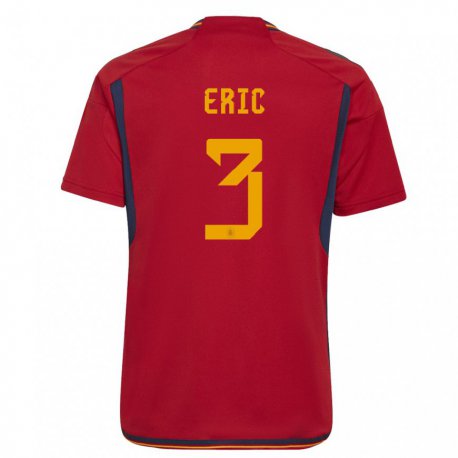 Kandiny Mujer Camiseta España Eric Garcia #3 Rojo 1ª Equipación 22-24 La Camisa Chile