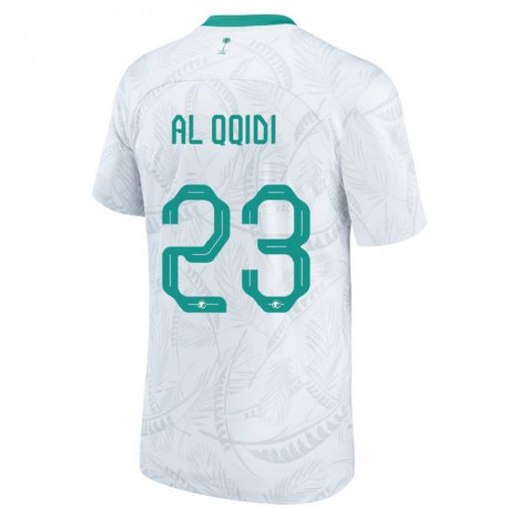 Kandiny Mujer Camiseta Arabia Saudita Nawaf Al Qqidi #23 Blanco 1ª Equipación 22-24 La Camisa Chile