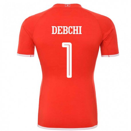 Kandiny Mujer Camiseta Túnez Mohamed Sedki Debchi #1 Rojo 1ª Equipación 22-24 La Camisa Chile