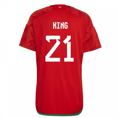 Kandiny Mujer Camiseta Gales Tom King #21 Rojo 1ª Equipación 22-24 La Camisa Chile
