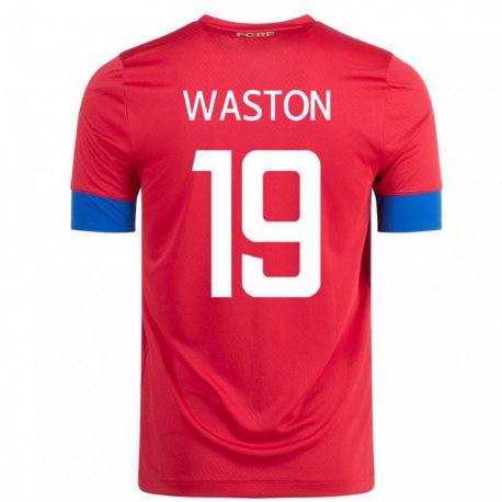 Kandiny Mujer Camiseta Costa Rica Kendall Waston #19 Rojo 1ª Equipación 22-24 La Camisa Chile