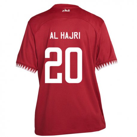 Kandiny Mujer Camiseta Catar Salem Al Hajri #20 Granate 1ª Equipación 22-24 La Camisa Chile