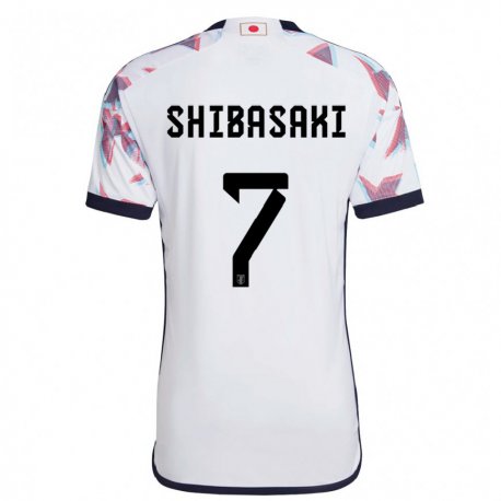 Kandiny Mujer Camiseta Japón Gaku Shibasaki #7 Blanco 2ª Equipación 22-24 La Camisa Chile