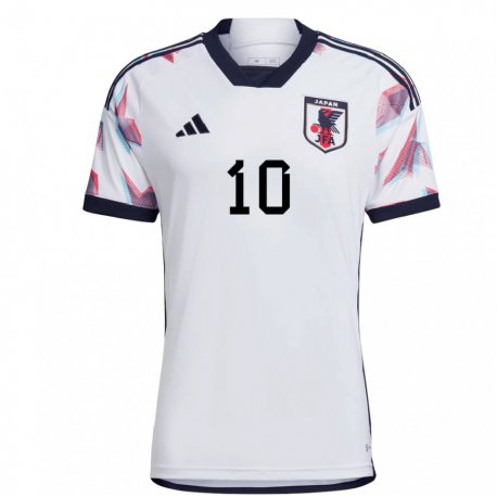 Kandiny Mujer Camiseta Japón Takumi Minamino #10 Blanco 2ª Equipación 22-24 La Camisa Chile