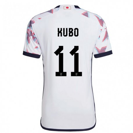 Kandiny Mujer Camiseta Japón Takefusa Kubo #11 Blanco 2ª Equipación 22-24 La Camisa Chile