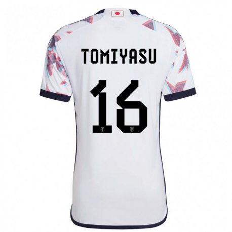 Kandiny Mujer Camiseta Japón Takehiro Tomiyasu #16 Blanco 2ª Equipación 22-24 La Camisa Chile