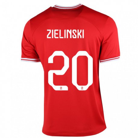 Kandiny Mujer Camiseta Polonia Piotr Zielinski #20 Rojo 2ª Equipación 22-24 La Camisa Chile