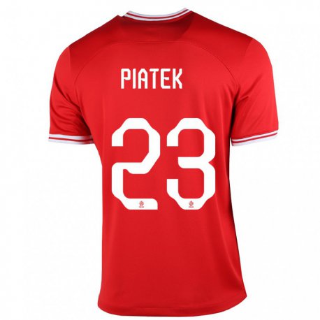 Kandiny Mujer Camiseta Polonia Krzysztof Piatek #23 Rojo 2ª Equipación 22-24 La Camisa Chile