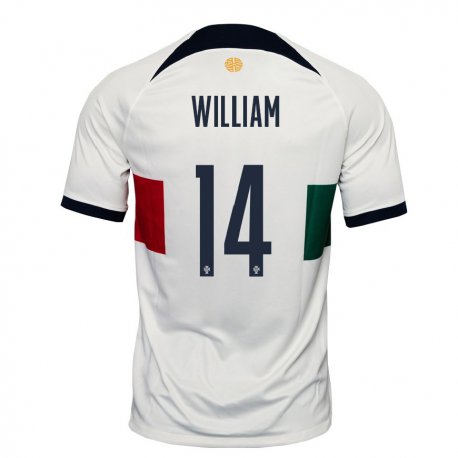 Kandiny Mujer Camiseta Portugal William Carvalho #14 Blanco 2ª Equipación 22-24 La Camisa Chile