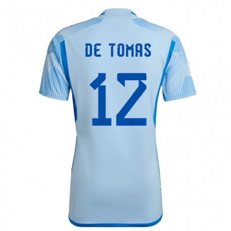 Kandiny Mujer Camiseta España Raul De Tomas #12 Cielo Azul 2ª Equipación 22-24 La Camisa Chile