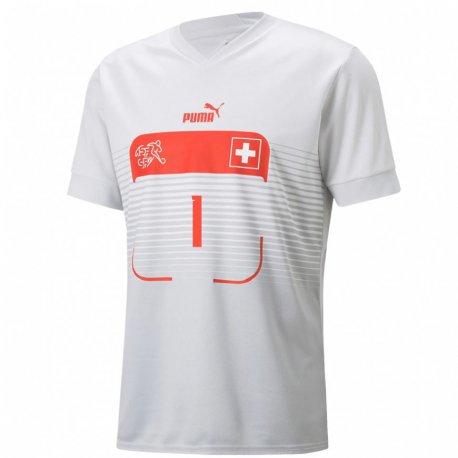 Kandiny Mujer Camiseta Suiza Yann Sommer #1 Blanco 2ª Equipación 22-24 La Camisa Chile