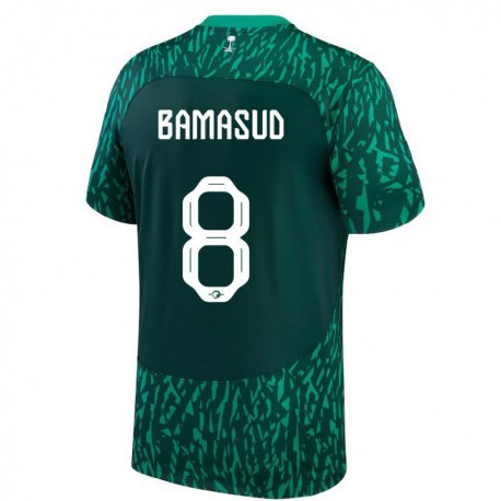 Kandiny Mujer Camiseta Arabia Saudita Ahmed Bamasud #8 Verde Oscuro 2ª Equipación 22-24 La Camisa Chile