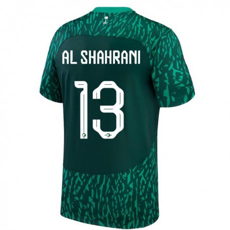 Kandiny Mujer Camiseta Arabia Saudita Yaseer Al Shahrani #13 Verde Oscuro 2ª Equipación 22-24 La Camisa Chile
