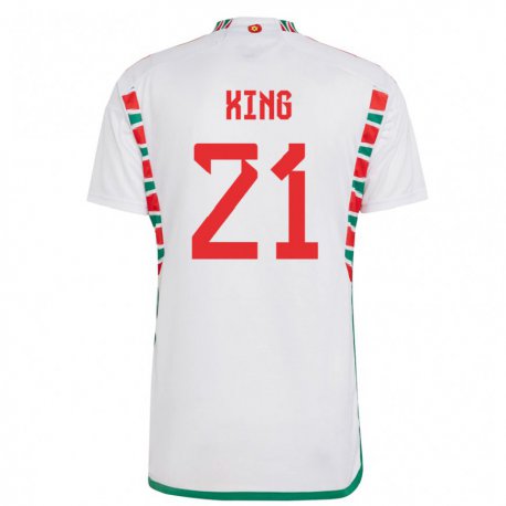 Kandiny Mujer Camiseta Gales Tom King #21 Blanco 2ª Equipación 22-24 La Camisa Chile