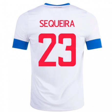 Kandiny Mujer Camiseta Costa Rica Patrick Sequeira #23 Blanco 2ª Equipación 22-24 La Camisa Chile