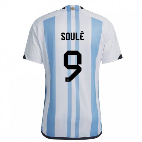 Kandiny Niño Camiseta Argentina Matias Soule #9 Blanco Cielo Azul 1ª Equipación 22-24 La Camisa Chile