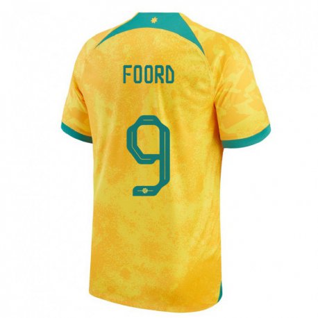 Kandiny Niño Camiseta Australia Caitlin Foord #9 Dorado 1ª Equipación 22-24 La Camisa Chile