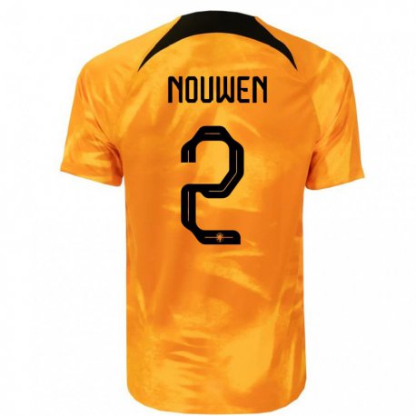 Kandiny Niño Camiseta Países Bajos Aniek Nouwen #2 Naranja Láser 1ª Equipación 22-24 La Camisa Chile
