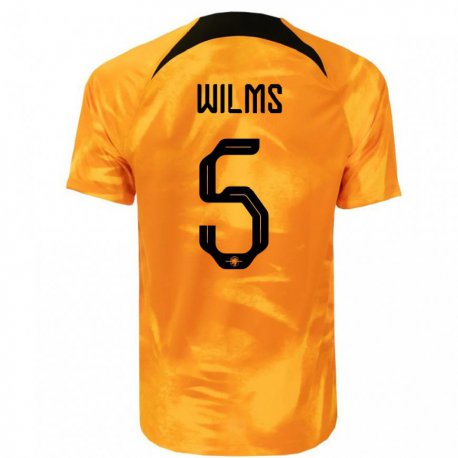 Kandiny Niño Camiseta Países Bajos Lynn Wilms #5 Naranja Láser 1ª Equipación 22-24 La Camisa Chile