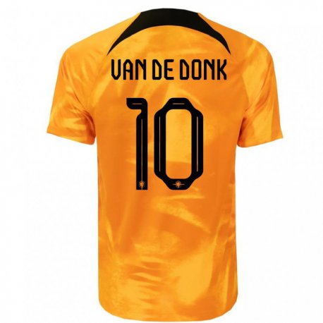 Kandiny Niño Camiseta Países Bajos Danielle Van De Donk #10 Naranja Láser 1ª Equipación 22-24 La Camisa Chile