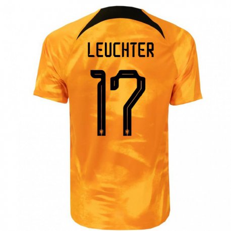 Kandiny Niño Camiseta Países Bajos Romee Leuchter #17 Naranja Láser 1ª Equipación 22-24 La Camisa Chile
