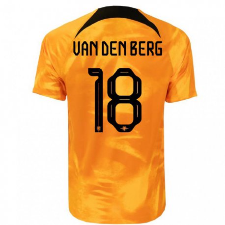 Kandiny Niño Camiseta Países Bajos Rav Van Den Berg #18 Naranja Láser 1ª Equipación 22-24 La Camisa Chile
