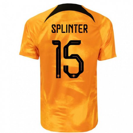 Kandiny Niño Camiseta Países Bajos Ilias Splinter #15 Naranja Láser 1ª Equipación 22-24 La Camisa Chile