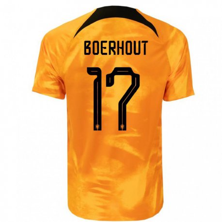 Kandiny Niño Camiseta Países Bajos Yoram Boerhout #17 Naranja Láser 1ª Equipación 22-24 La Camisa Chile