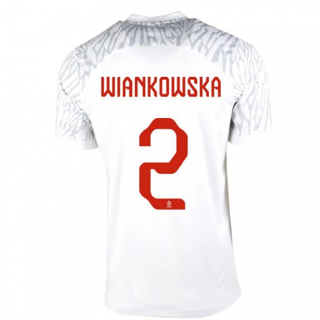 Kandiny Niño Camiseta Polonia Martyna Wiankowska #2 Blanco 1ª Equipación 22-24 La Camisa Chile