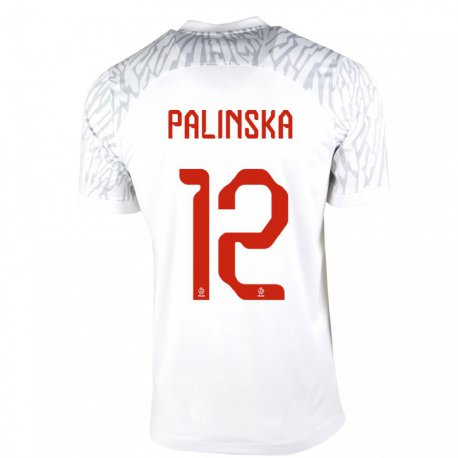 Kandiny Niño Camiseta Polonia Anna Palinska #12 Blanco 1ª Equipación 22-24 La Camisa Chile