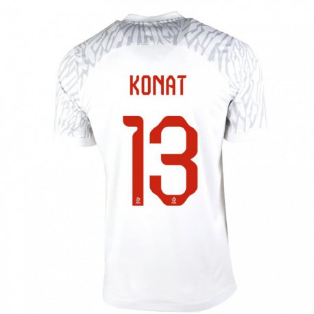 Kandiny Niño Camiseta Polonia Katarzyna Konat #13 Blanco 1ª Equipación 22-24 La Camisa Chile