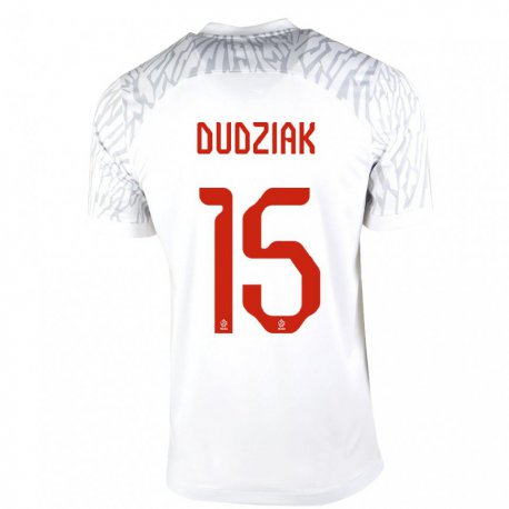 Kandiny Niño Camiseta Polonia Aleksandra Dudziak #15 Blanco 1ª Equipación 22-24 La Camisa Chile