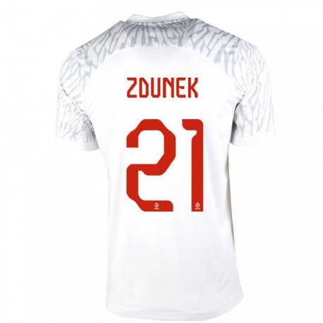 Kandiny Niño Camiseta Polonia Emilia Zdunek #21 Blanco 1ª Equipación 22-24 La Camisa Chile